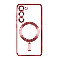 Чехол TPU Metallic Full Camera with Magsafe для Samsung Galaxy S21 FE Цвет Red