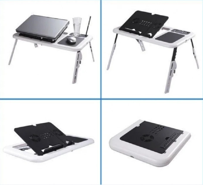 Складной столик подставка для ноутбука с охлаждением раскладной столик с вентиляцией E-Table - фото 3 - id-p414145743