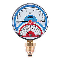 Термоманометр Icma №258 радиаторный с запорным клапаном 1/2"