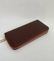 Жіночий гаманець на блискавці коричневий із якісної екошкіри