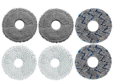 Набір мікрофібр, накладок (ганчірок) для робот-пилососа Ecovacs Deebot Ozmo T10 TURBO ( DBX23 ) 6 штуки