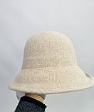 Капелюшок жіночий вовняний бежевого кольору, фото 2