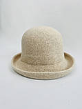 Капелюшок жіночий вовняний бежевого кольору, фото 5