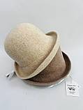Капелюшок жіночий вовняний бежевого кольору, фото 6