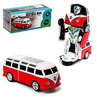 Автобус трансформер детский 9922 (3D подсветка, колеса свободного хода, звуки)