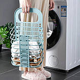 Складаний кошик для брудного одягу з гачком для зручного підвішування, фото 2