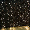 Гірлянда штора від USB (3х3 м) + пульт, Водоспад, 240 Led, Жовта / Світлодіодна гірлянда роса, фото 6