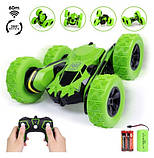 Радіокерована машинка перевертень, всюдихід Stunt Car Green/Red, фото 3