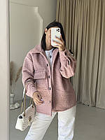 Рубашка курточка женская без подклада эко-мех овчина искусственный материал молодежная стильная