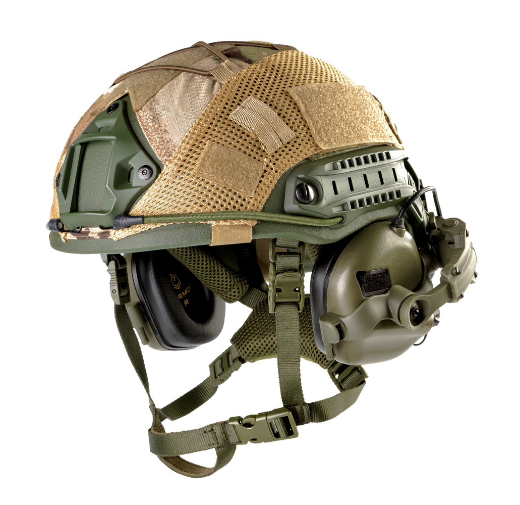Балалістичний шолом каска FAST Helmet NIJ IIIA + Тактичні навушники M31