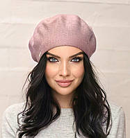 В'язаний берет "Віола" колір запорошена троянда