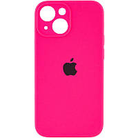 Чехол Silicone Case Full Camera Protective (AA) для Apple iPhone 14 (6.1") Розовый / Barbie pink