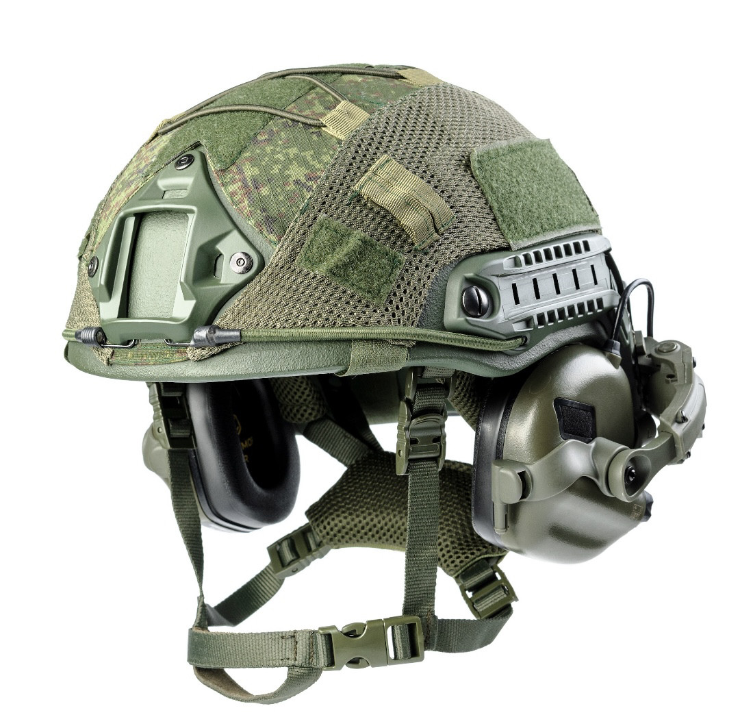 Балалістичний шолом каска FAST Helmet NIJ IIIA + Тактичні навушники M31