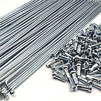 Спиця УСИЛЕНА 3 мм срібляста 293 мм + ніпель для велосипедів ORG