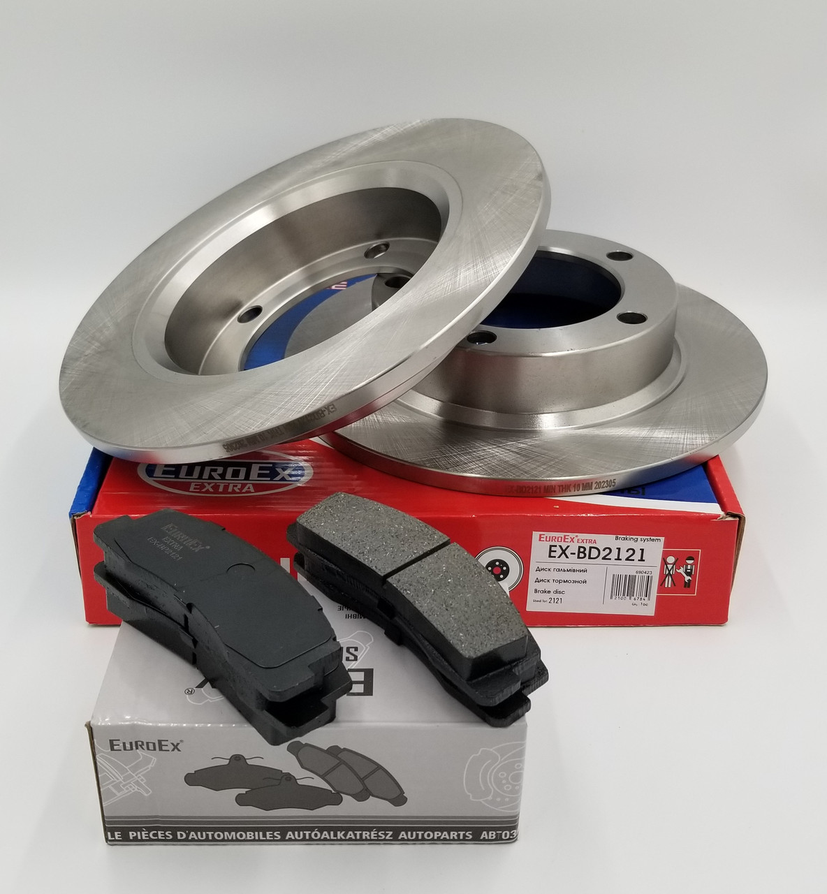 Диски гальмівні Ваз 2121/Нива в комплекті з колодками (2 диски + 4колодки) EuroEx Угорщина