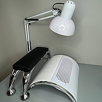 Набор 3в1: лампа белая, подлокотник на металлических ножках черный, вытяжка 858/5