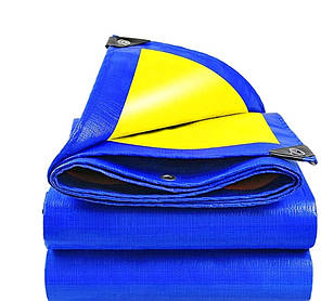 Тент 3х4м. Жовто-синій. "Патріот". Щільність 90 г/м2. Від дощу, снігу для тіні. Посилений край