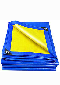 Тент 3х5м. Жовто-синій. "Патріот". Щільність 90 г/м2. Від дощу, снігу для тіні. Посилений край