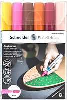Маркер акриловий для декоративних і художніх робіт Schneider Paint-it Wallet Set3 6 кольорів 4 мм