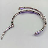 Браслет Змія зі срібла із зеленими фіанітами, фото 2