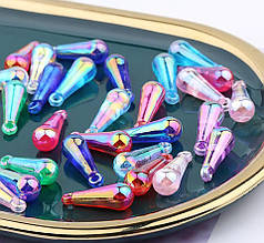 Намистини акрилові "Крапля АВ" 20х7 мм, мікс (20 шт)