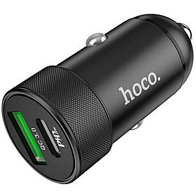 АВТОМОБІЛЬНИЙ ЗАРЯДНИЙ ПРИСТРІЙ HOCO Z32B SPEED UP PD20W+QC3.0 CAR CHARGER BLACK