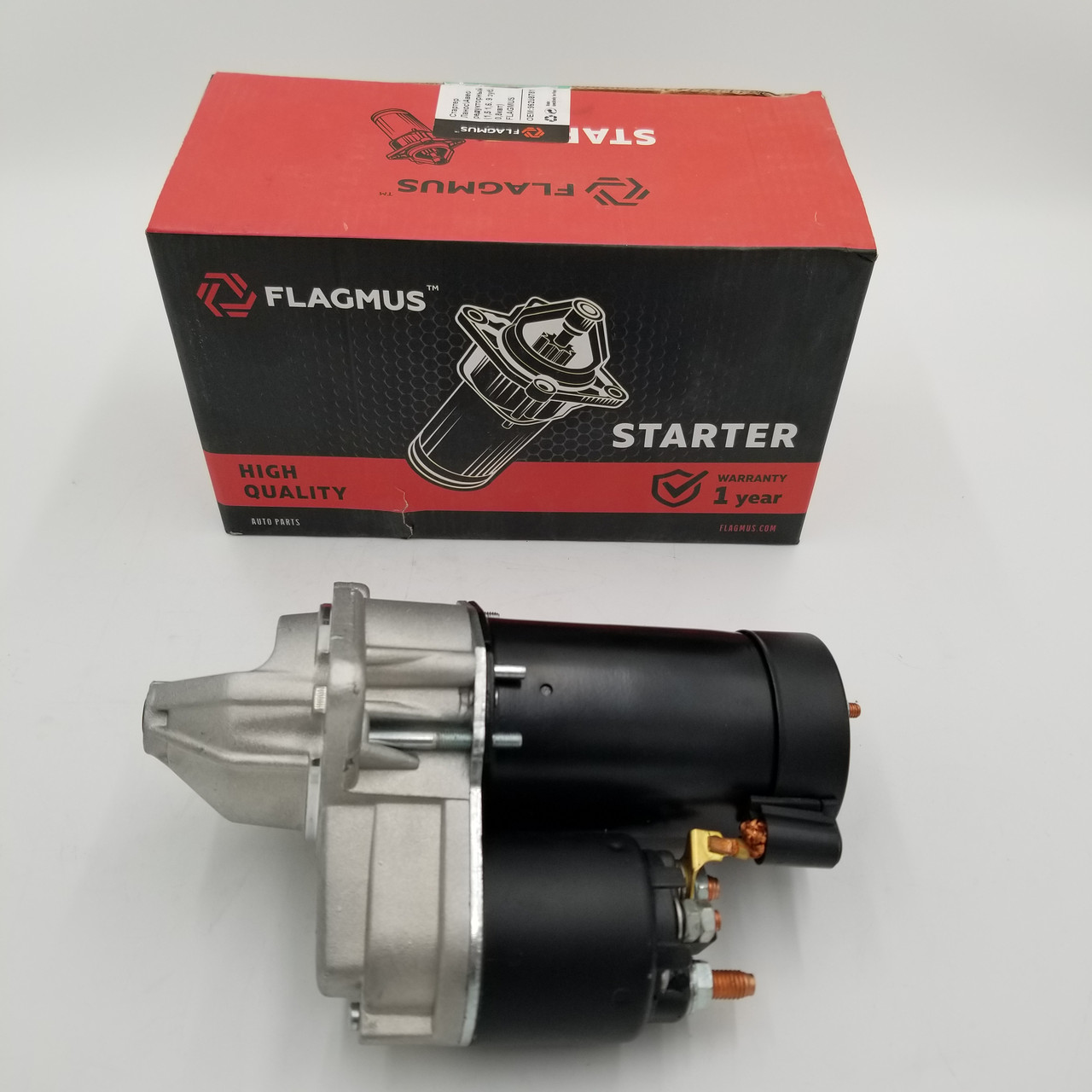 Стартер редукторний Ланос 1.5-1.6, Авео 1.5-1.6 (9 зуб. 0,8 квт) Flagmus Чехія