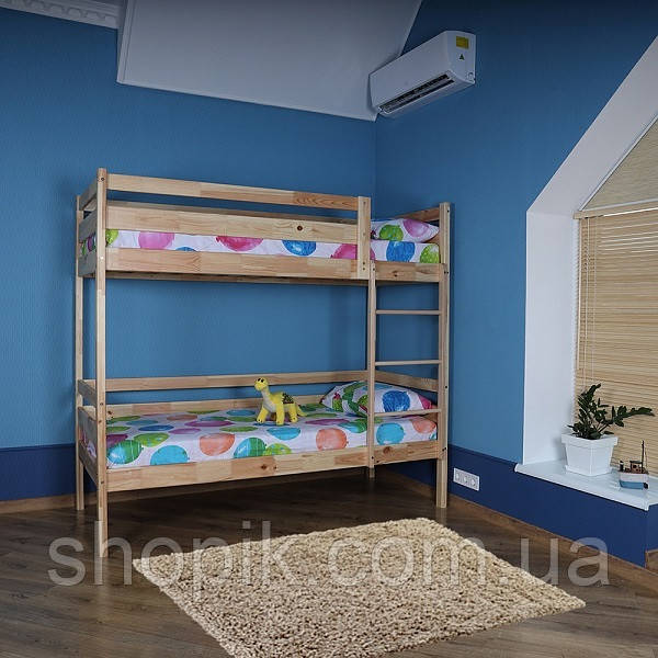 Двоярусне ліжко дитяче (babyson 3) Лак 80x190см, Ліжко з бортиками Shopik