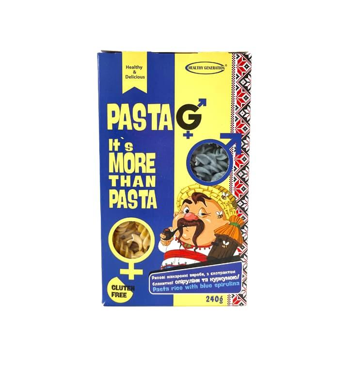 Макарони без глютену Pasta G з блакитною спіруліною і куркумою Healthy Generation 240 г