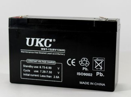 Акумулятор АКУМУЛЯТОР 6V 12A UKC iC227, фото 1