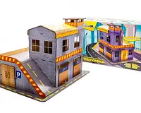 Іграшковий дерев'яний паркінг гараж 80 деталей розмір паркінгу 49*67*45 см