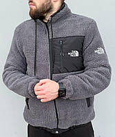 Мужская теплая куртка-кофта "The North Face" (Серая)