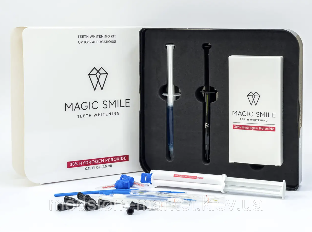 MAGIC SMILE (МЕДЖИК СМАЇЛ) 38% МАКСИМ. НАБІР ДЛЯ ВІДБІЛЮВ. ЗУБІВ.ДО 4-Х ПАЦІЄНТІВ З РІДКИМ КОФФЕРДАМ