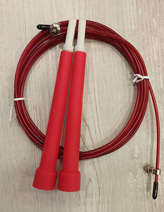 Скакалка для кросфіту червона 3 м, Cima, ручка PVC, фото 2