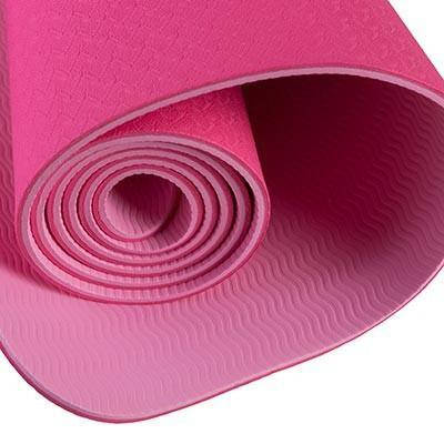 Килимок World Sport для йоги та фітнесу 2шари, TPE, 6 мм, рожевий/світло-рожевий 5415-2PP, фото 2
