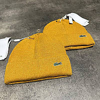 Мужская шапка Лакоста желтая | Зимние шапки Lacoste для мужчин