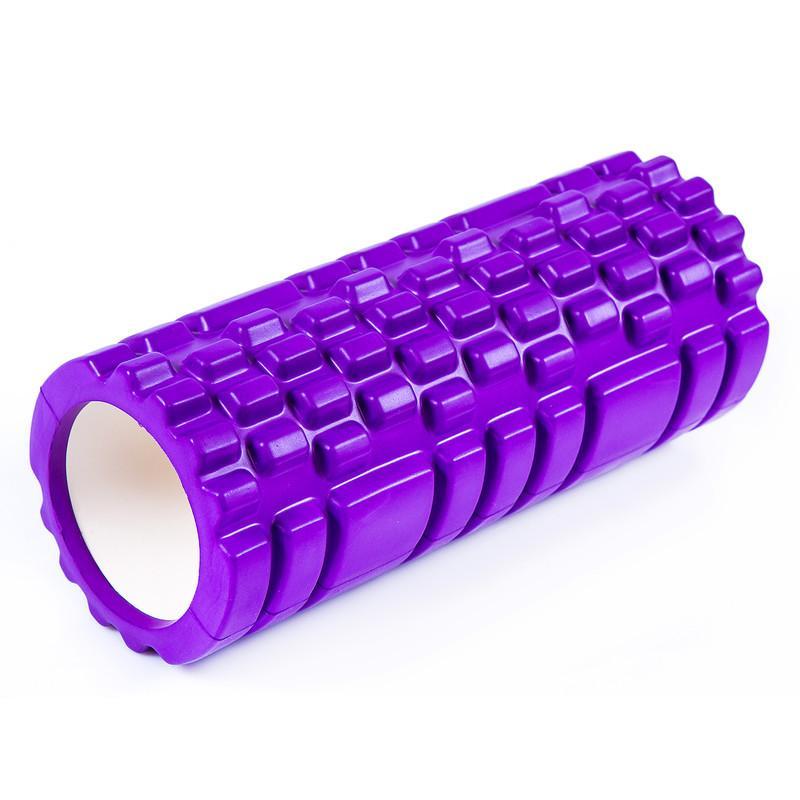 Ролик для йоги, пілатесу, фітнесу 33х14 см, фіолетовий