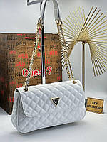 Женская сумочка гесс белая Guess вместительная красивая сумка через плечо