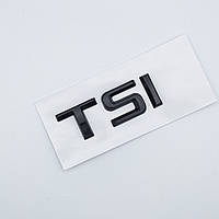 Эмблема надпись TSI Skoda, (чёрный, глянец)