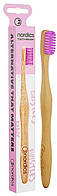 Дитяча бамбукова зубна щітка Nordics з рожевими щетинами