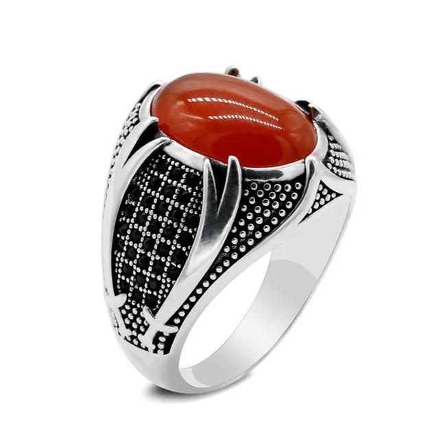 Каблучка з великим каменем рокошний перстень під срібло з червоним каменем р. 20