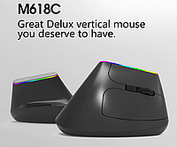 Беспроводная мышь с подсветкой Delux M618C RGB Black