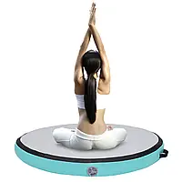 CNCEST 100x80cm Надувний гімнастичний рулон з насосом Yoga Roll Фітнес рулон для гімнастики тренування Фітнес