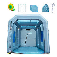 Защитная надувная палатка для покраски и ремонта VEVOR ткань Оксфорд 210D, 950 Вт, синяя, 4 x 2,2 x 2,35 м