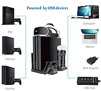 Багатофункціональна охолоджуюча підставка DOBE для PS4 / Pro / Slim + PS VR / PS Move / Dualshock