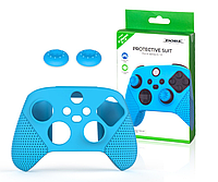 Защитный силиконовый чехол DOBE + накладки для геймпада Xbox Series S | X Blue