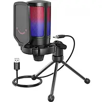 Микрофон конденсаторный настольный игровой FIFINE A6V AMPLIGAME (A6V) с поп-фильтром, для блогера / черный