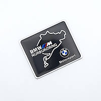 Эмблема шильдик BMW M Nurburgring 6х5 см (алюминий, чёрный)