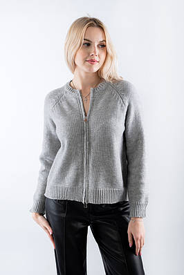 Жіночий светр зі змійкою світло-сірий 66001 ONE SIZE (2000000113951)