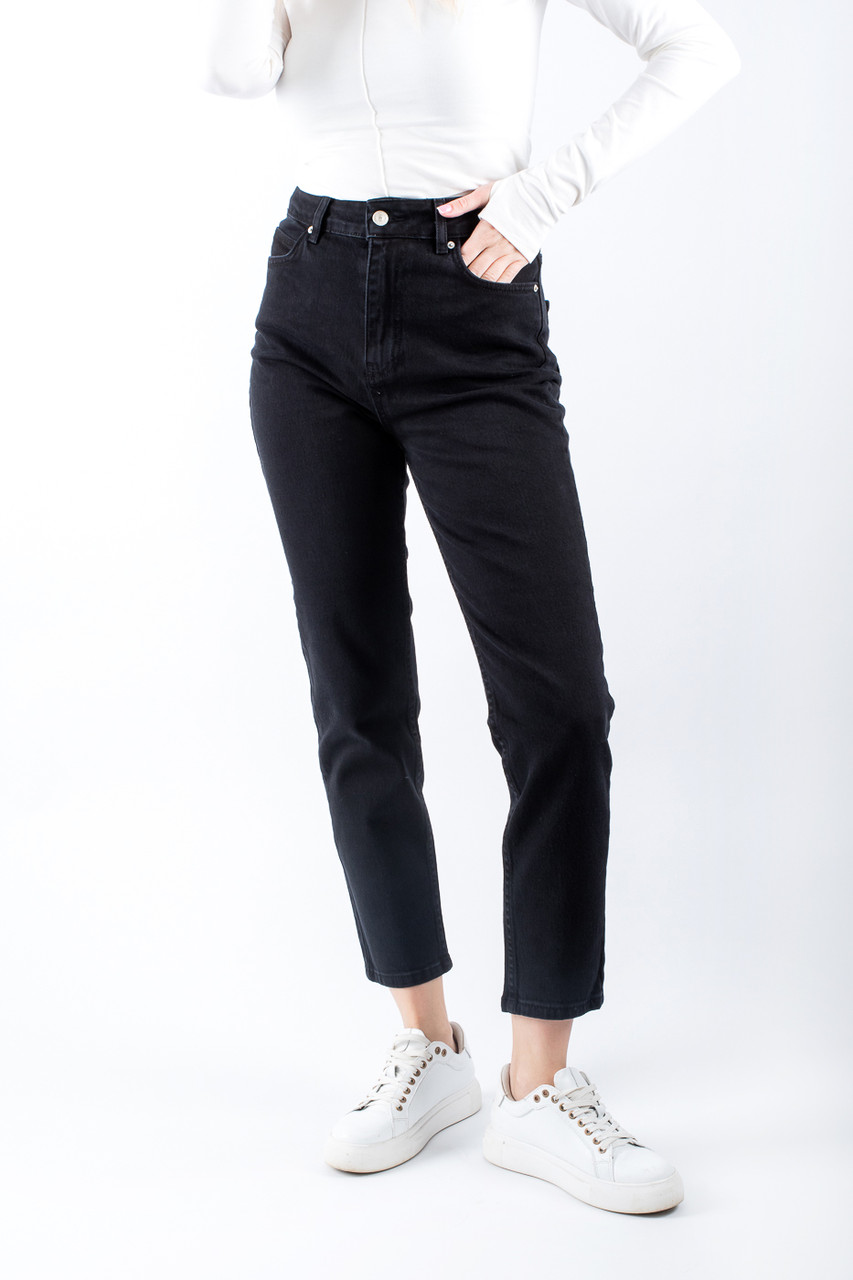 Джинси жіночі мом з лайкрою чорні 71358 (2000000119458), фото 1